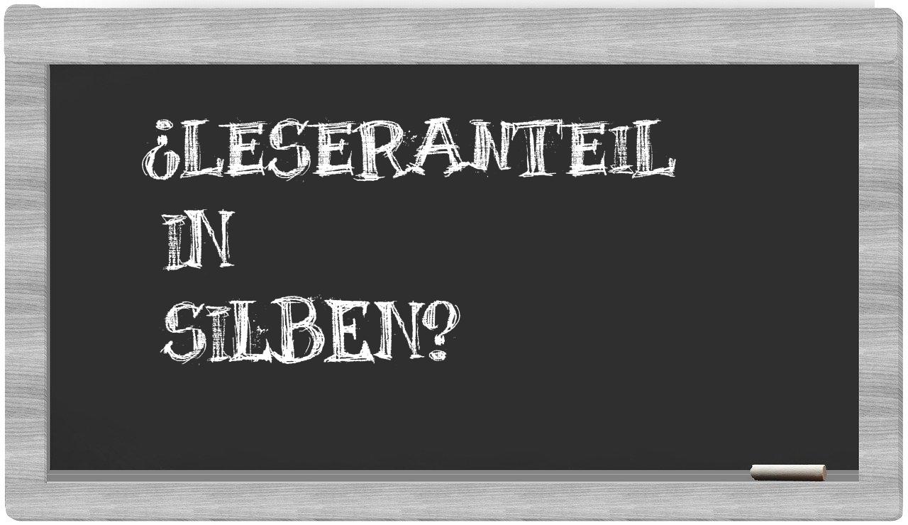 Leseranteil in syllables