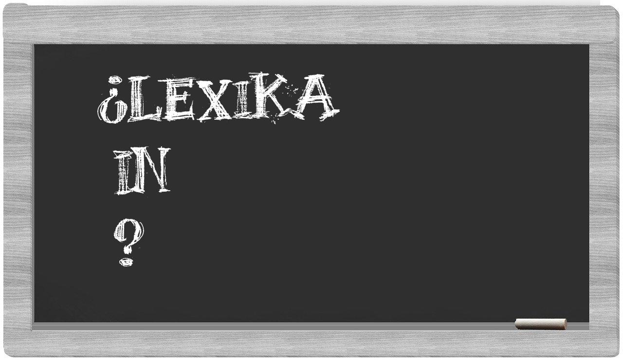 ¿Lexika en sílabas?