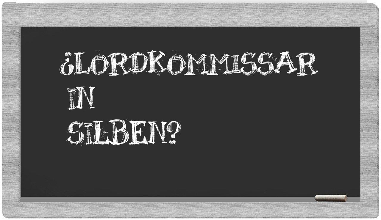 Lordkommissar in syllables