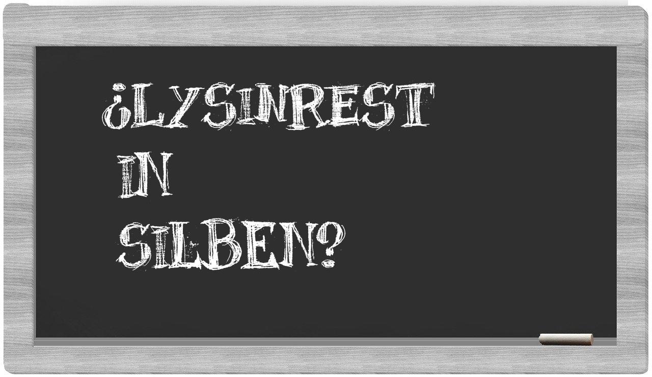 Lysinrest in syllables