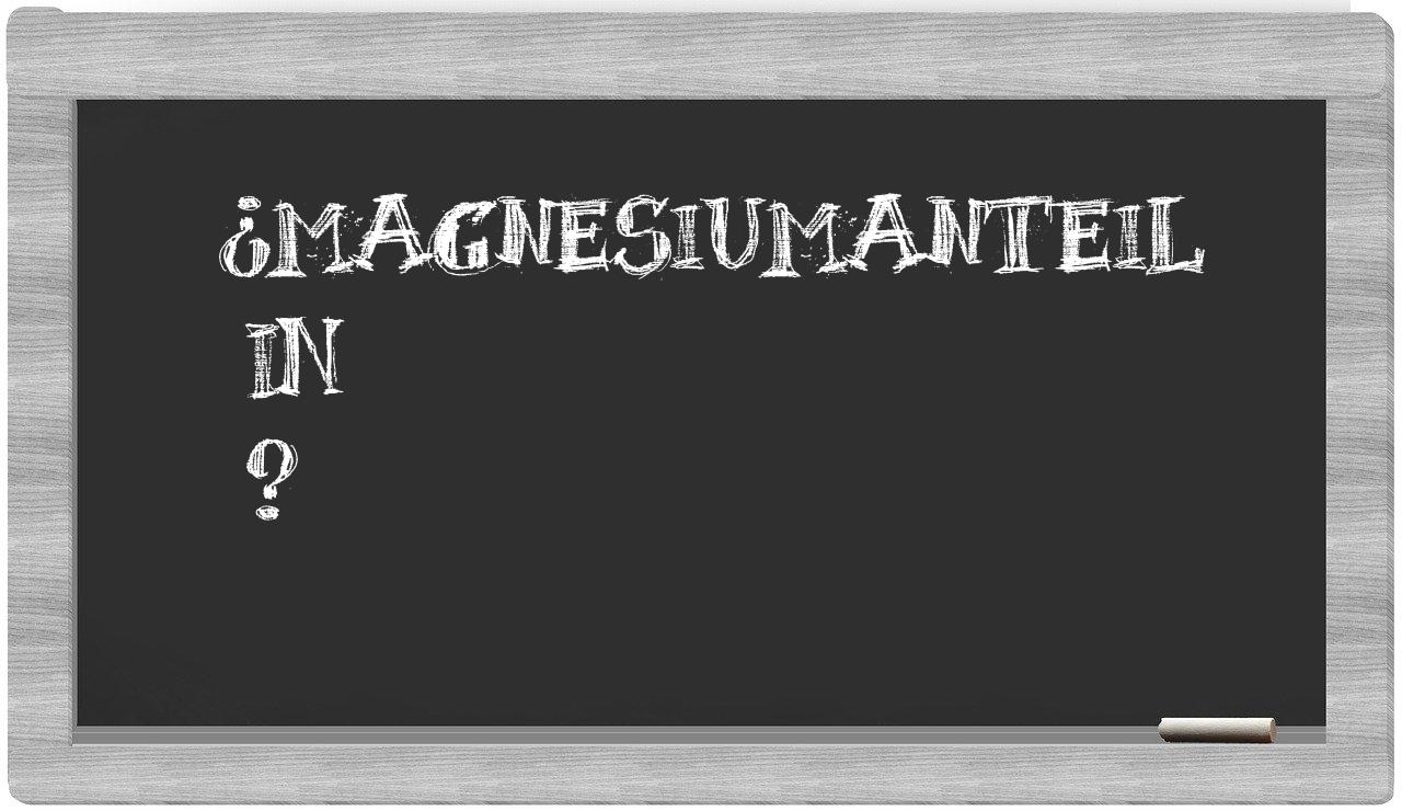 ¿Magnesiumanteil en sílabas?
