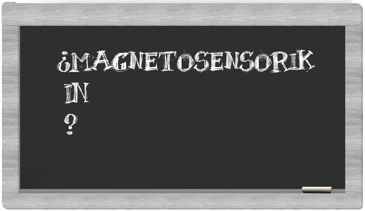¿Magnetosensorik en sílabas?