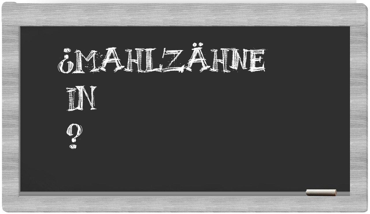 ¿Mahlzähne en sílabas?