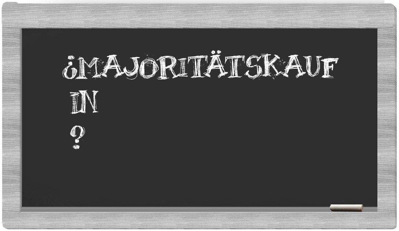 ¿Majoritätskauf en sílabas?