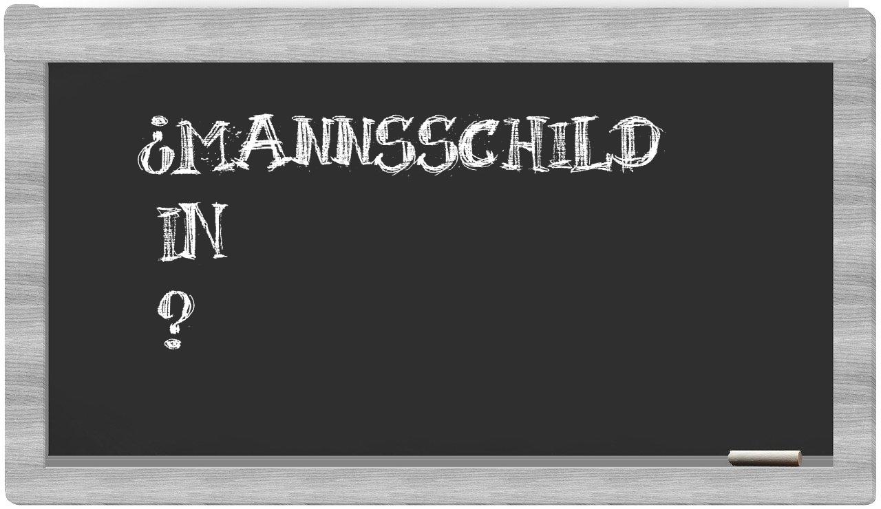 ¿Mannsschild en sílabas?