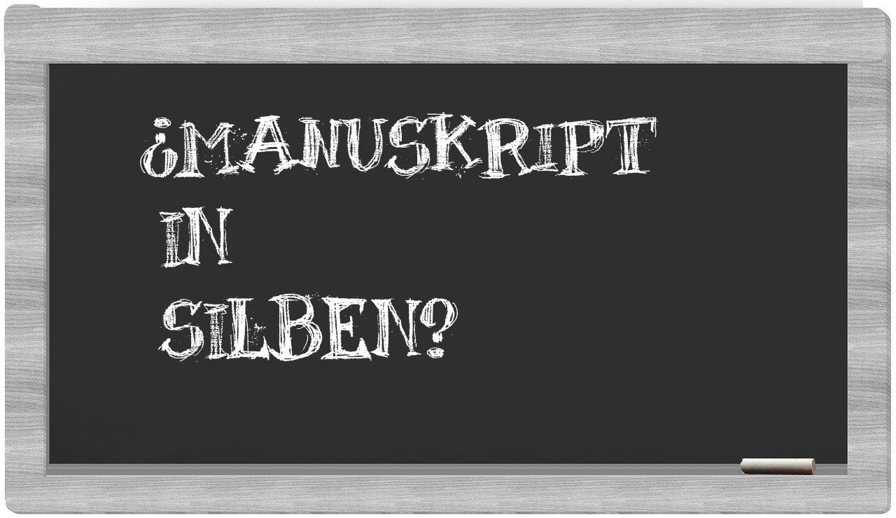 Manuskript in syllables