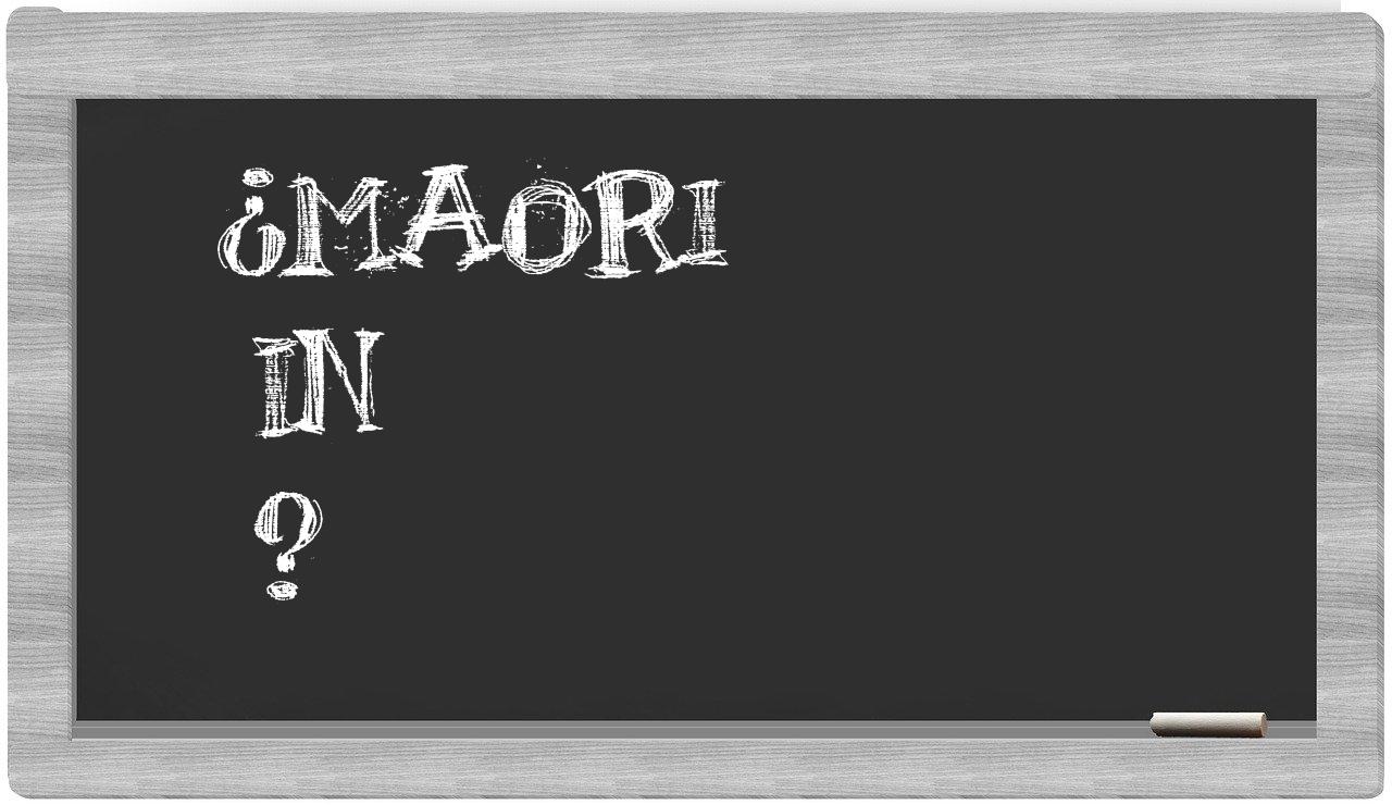 ¿Maori en sílabas?