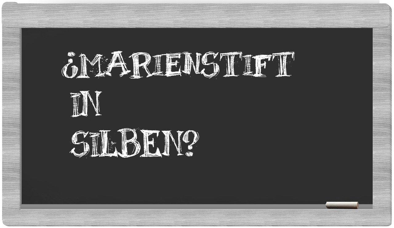 Marienstift in syllables