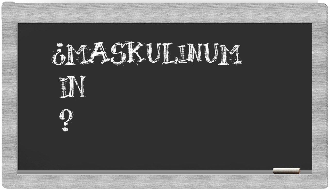 ¿Maskulinum en sílabas?