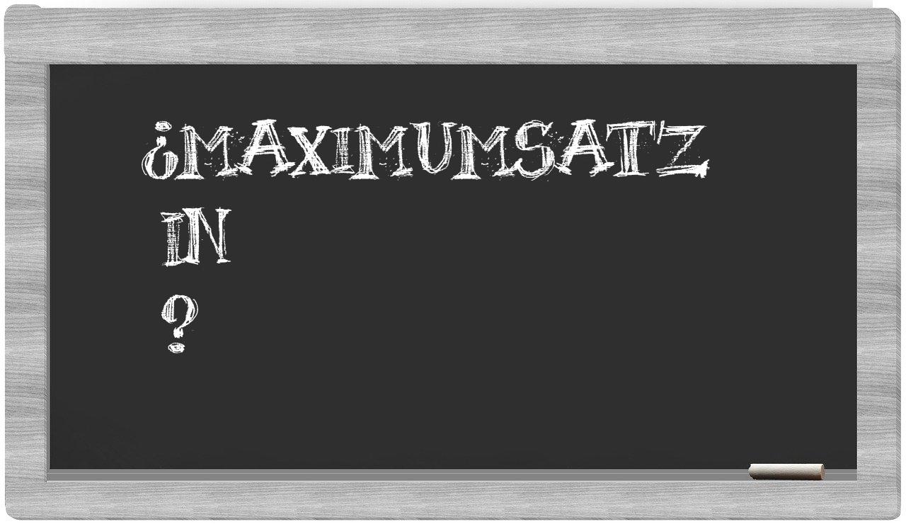 ¿Maximumsatz en sílabas?