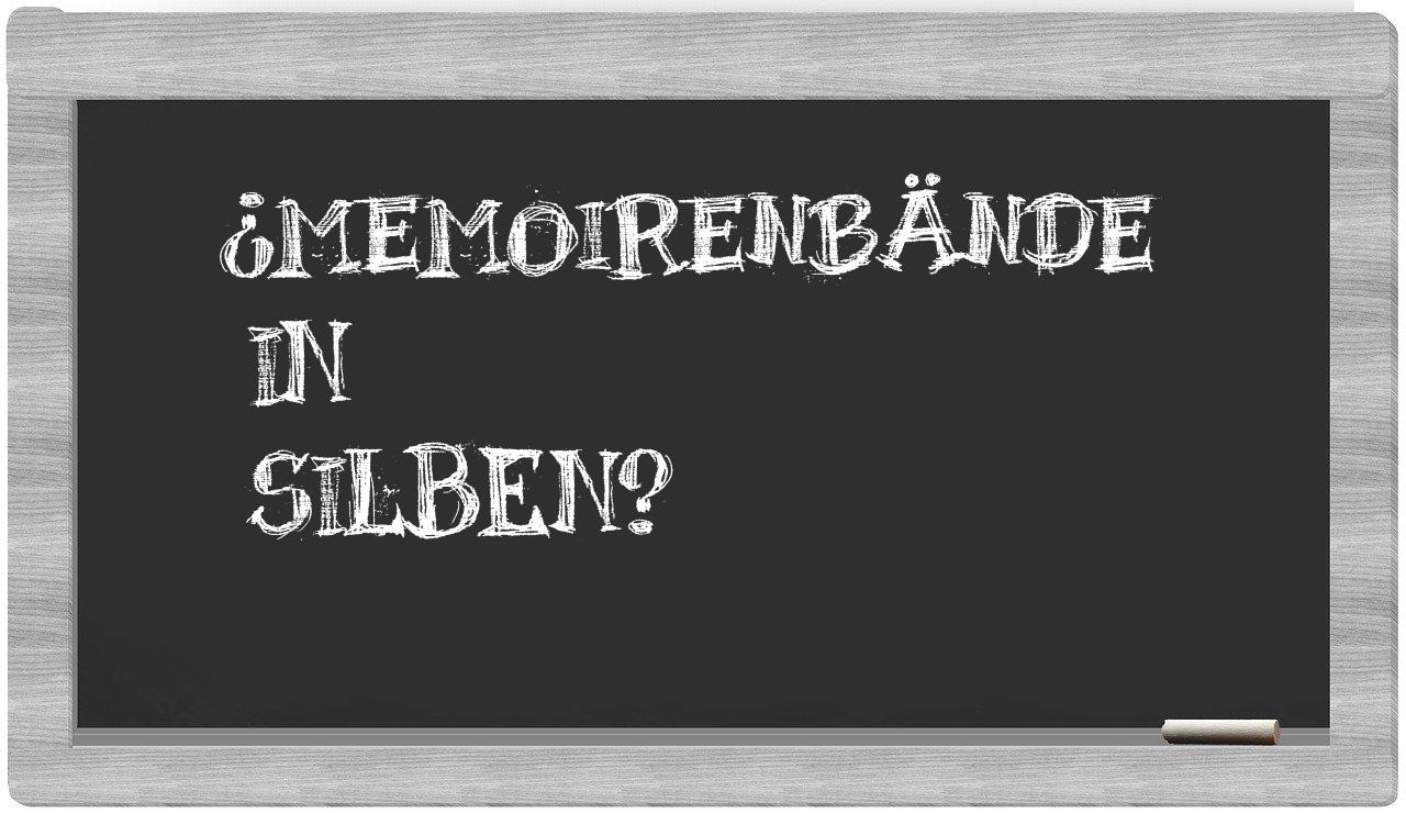 Memoirenbände in syllables