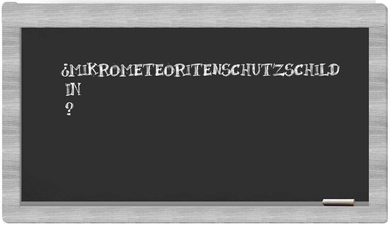 ¿Mikrometeoritenschutzschild en sílabas?