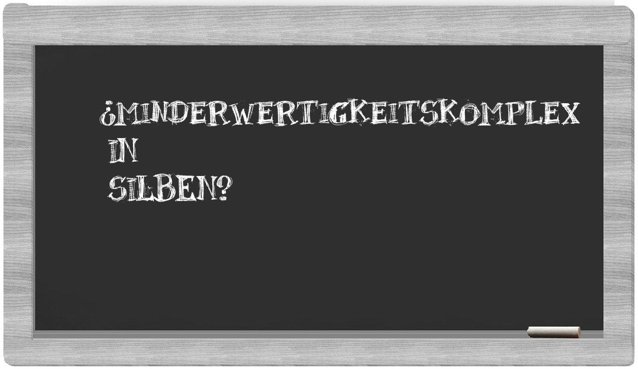 Minderwertigkeitskomplex in syllables