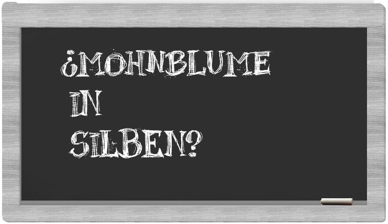 Mohnblume in syllables