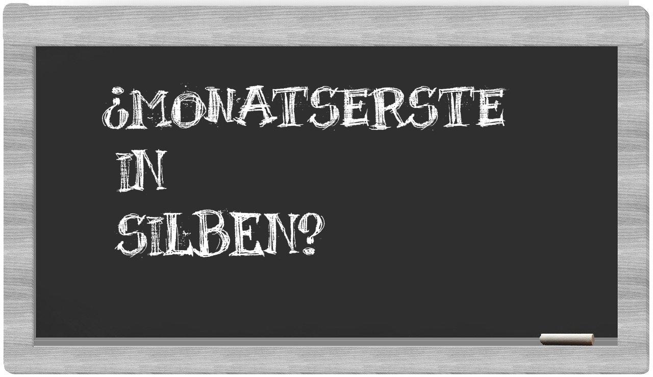 Monatserste in syllables