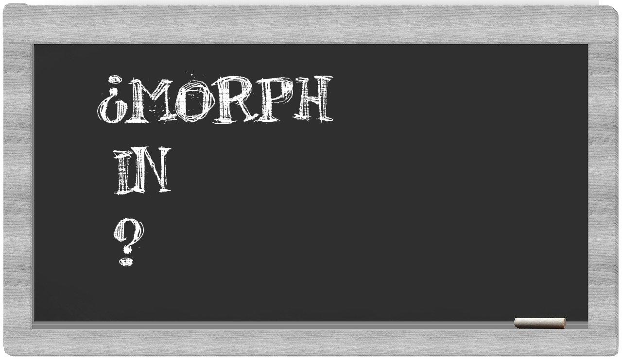 ¿Morph en sílabas?