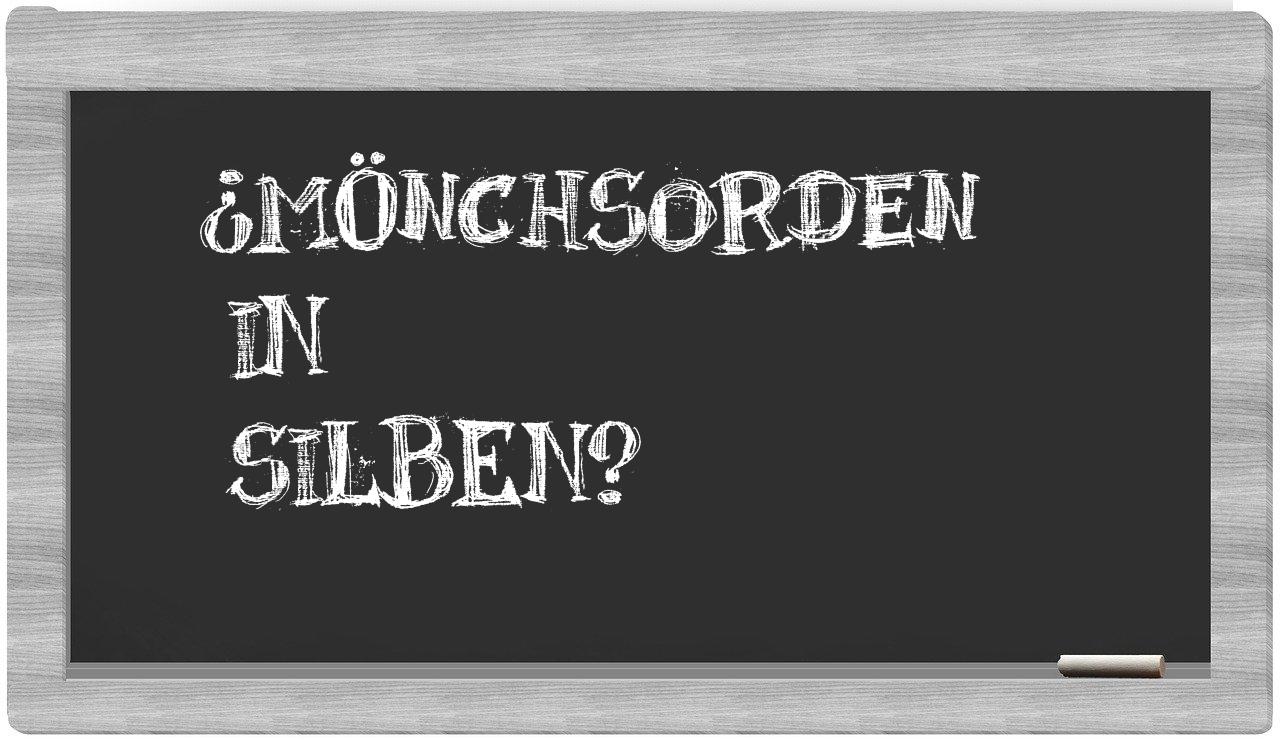 Mönchsorden in syllables