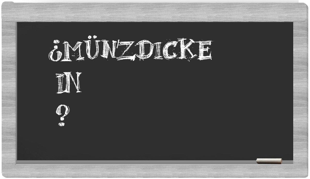 ¿Münzdicke en sílabas?