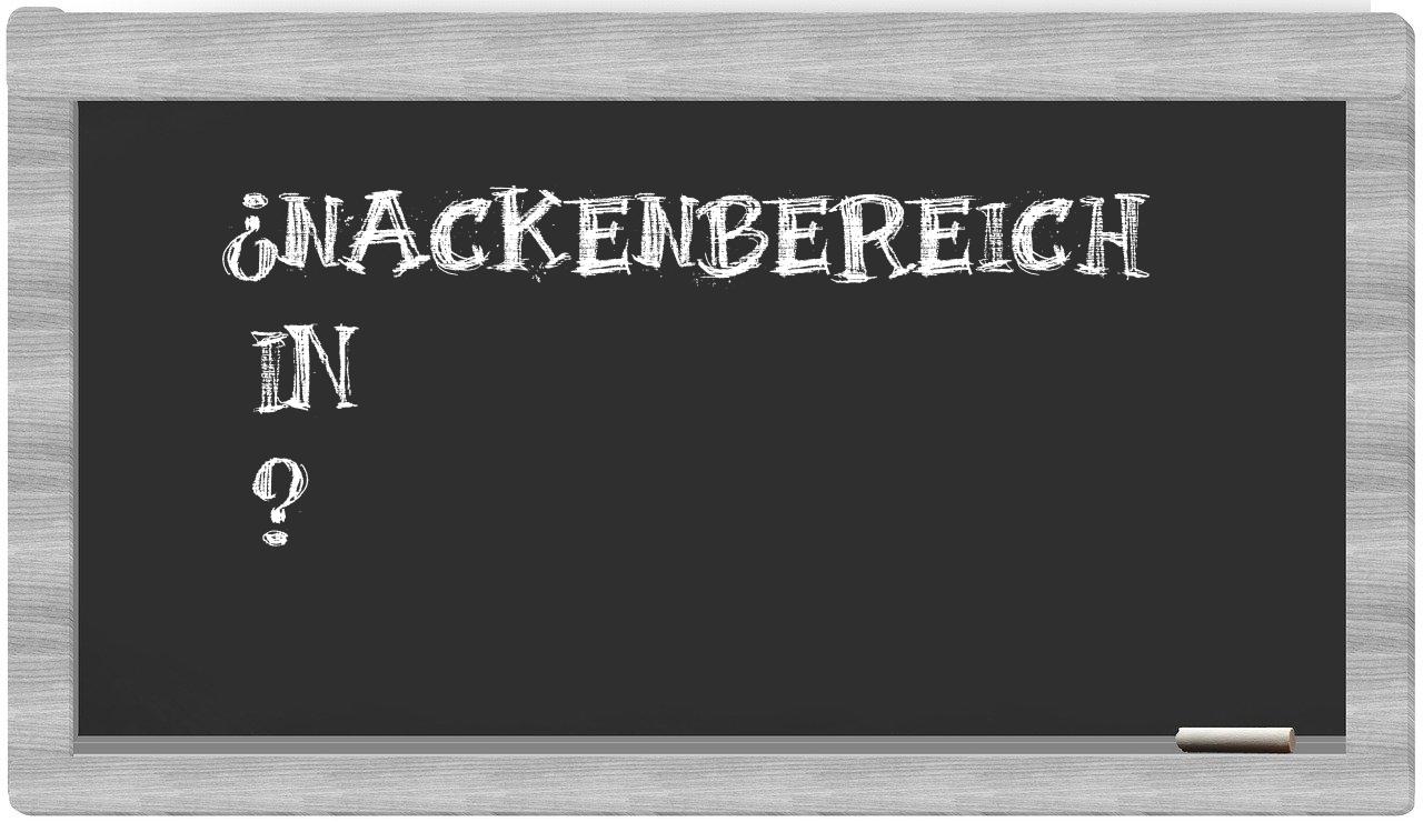 ¿Nackenbereich en sílabas?