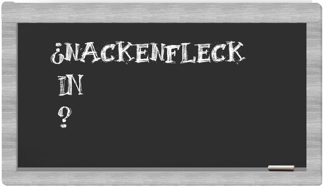 ¿Nackenfleck en sílabas?