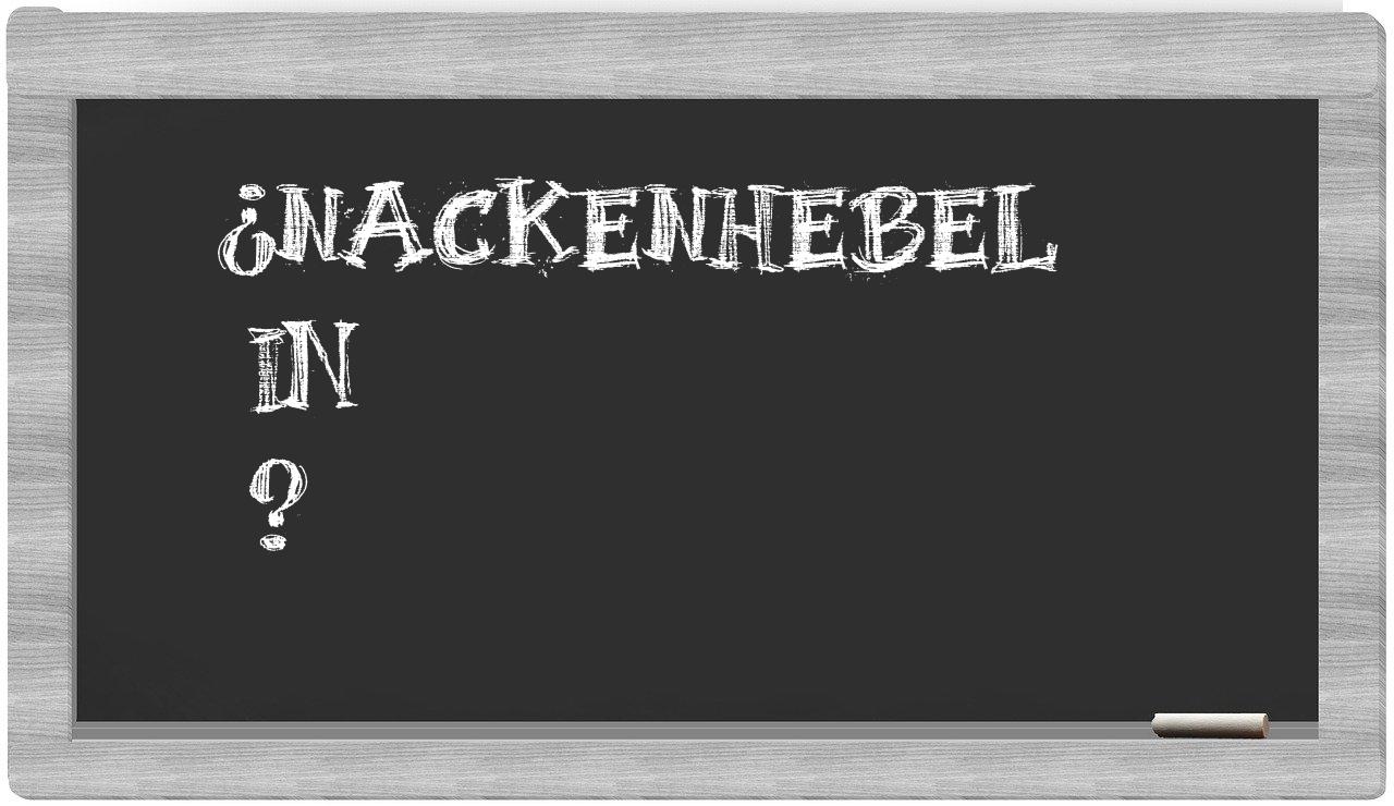 ¿Nackenhebel en sílabas?