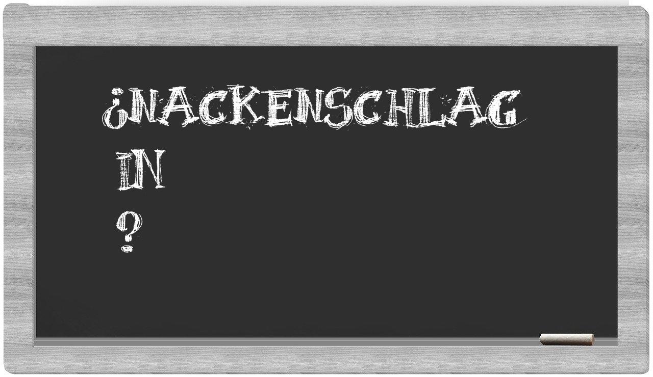 ¿Nackenschlag en sílabas?