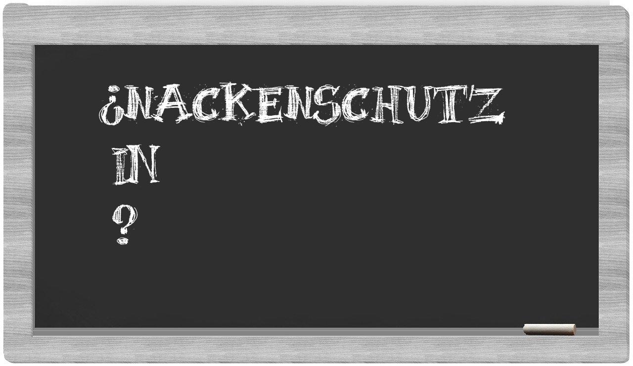 ¿Nackenschutz en sílabas?