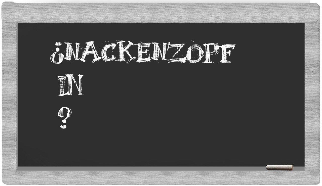 ¿Nackenzopf en sílabas?