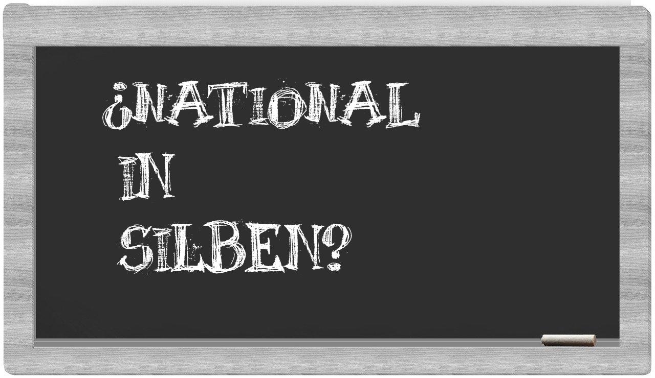 National in syllables