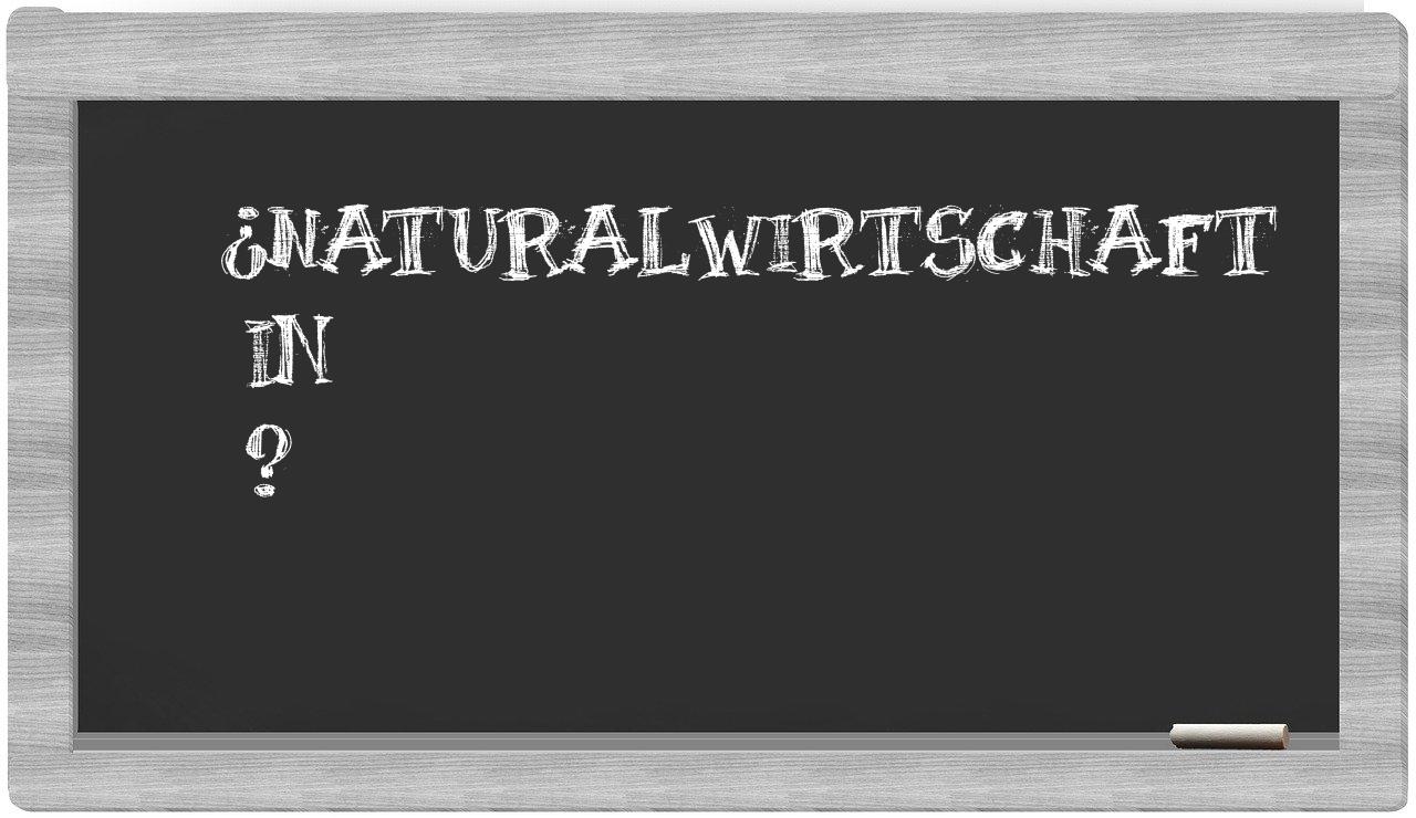 ¿Naturalwirtschaft en sílabas?