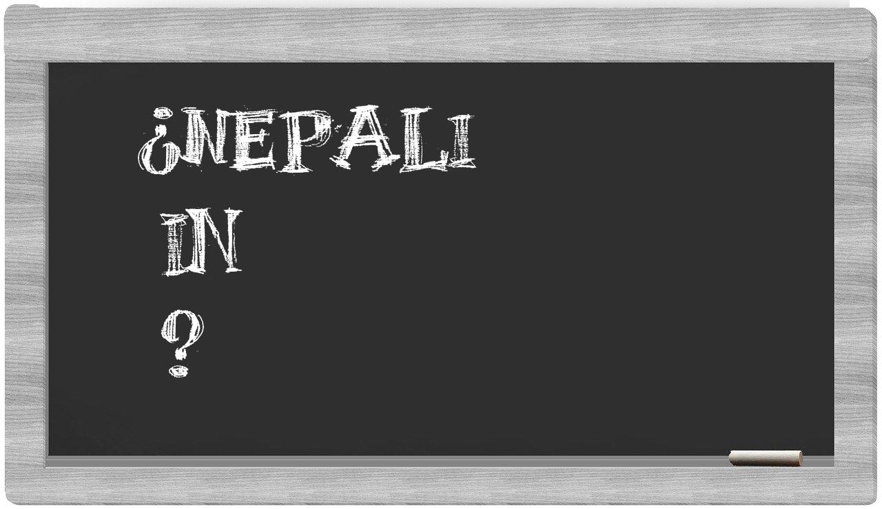 ¿Nepali en sílabas?