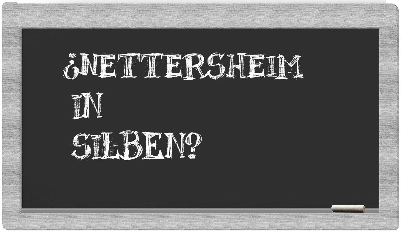 Nettersheim in syllables