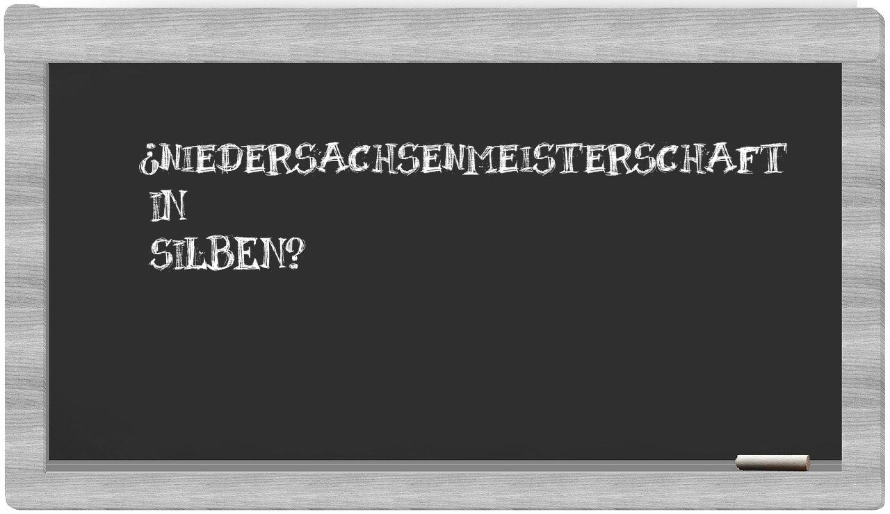 Niedersachsenmeisterschaft in syllables