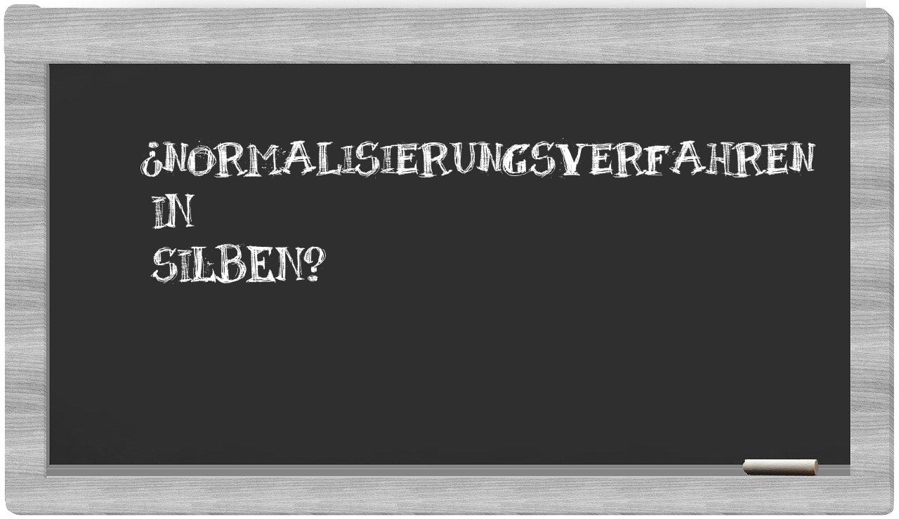 Normalisierungsverfahren in syllables