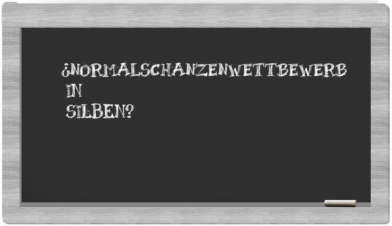 Normalschanzenwettbewerb in syllables
