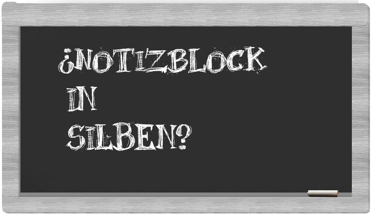 Notizblock in syllables