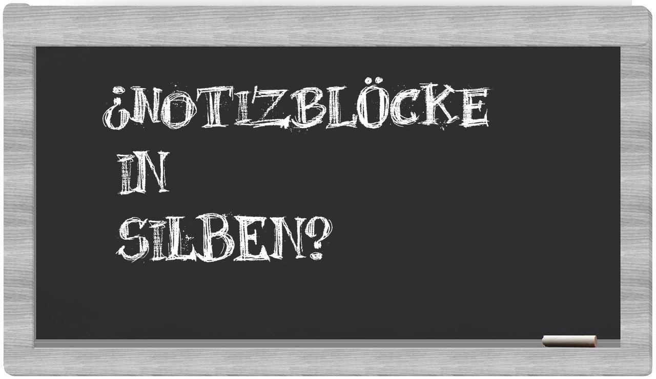 Notizblöcke in syllables