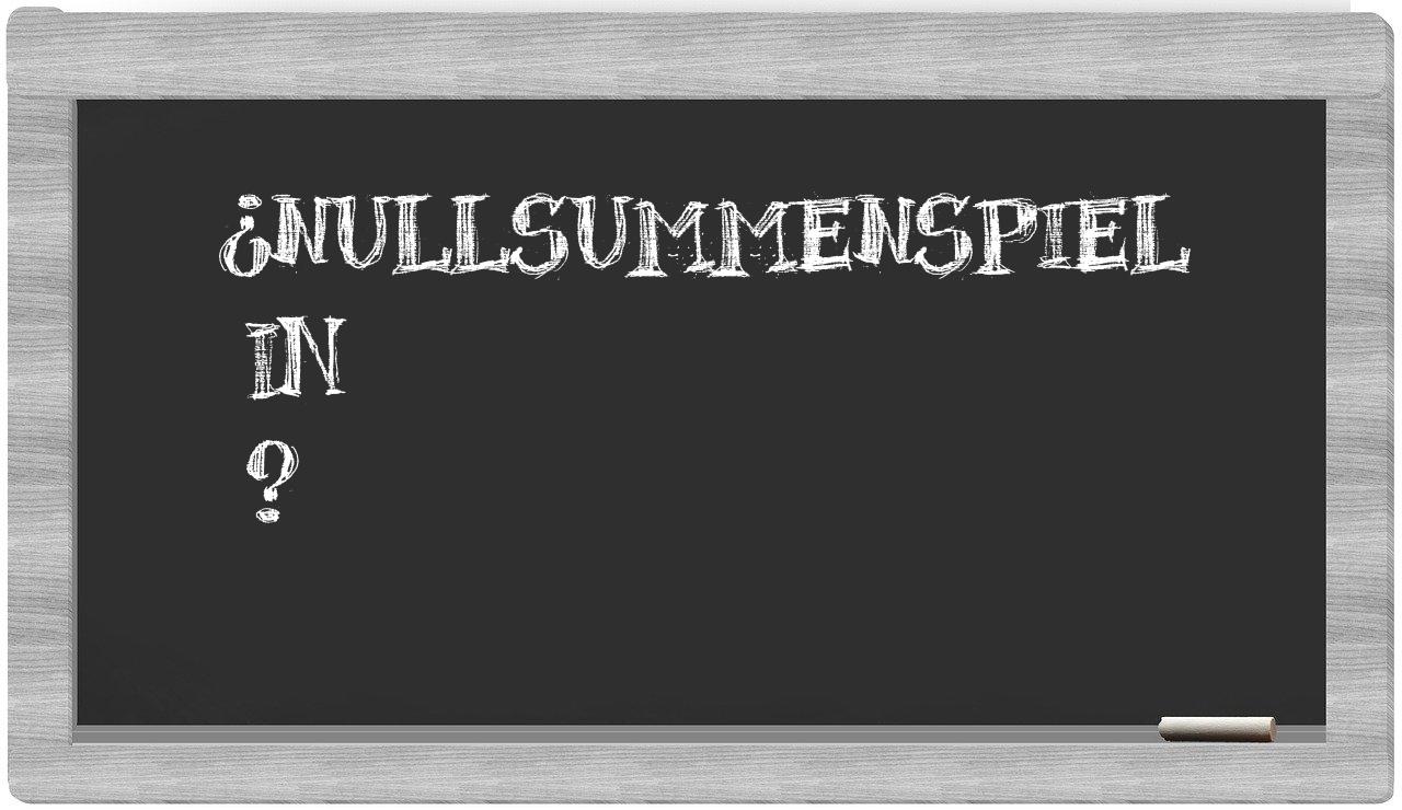 ¿Nullsummenspiel en sílabas?