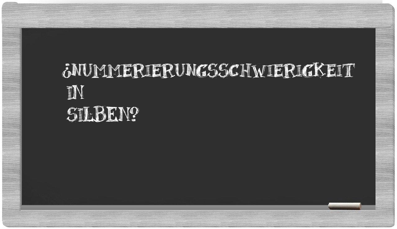 Nummerierungsschwierigkeit in syllables