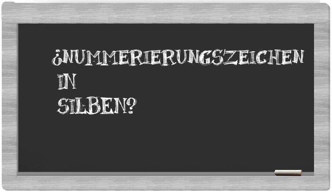 Nummerierungszeichen in syllables