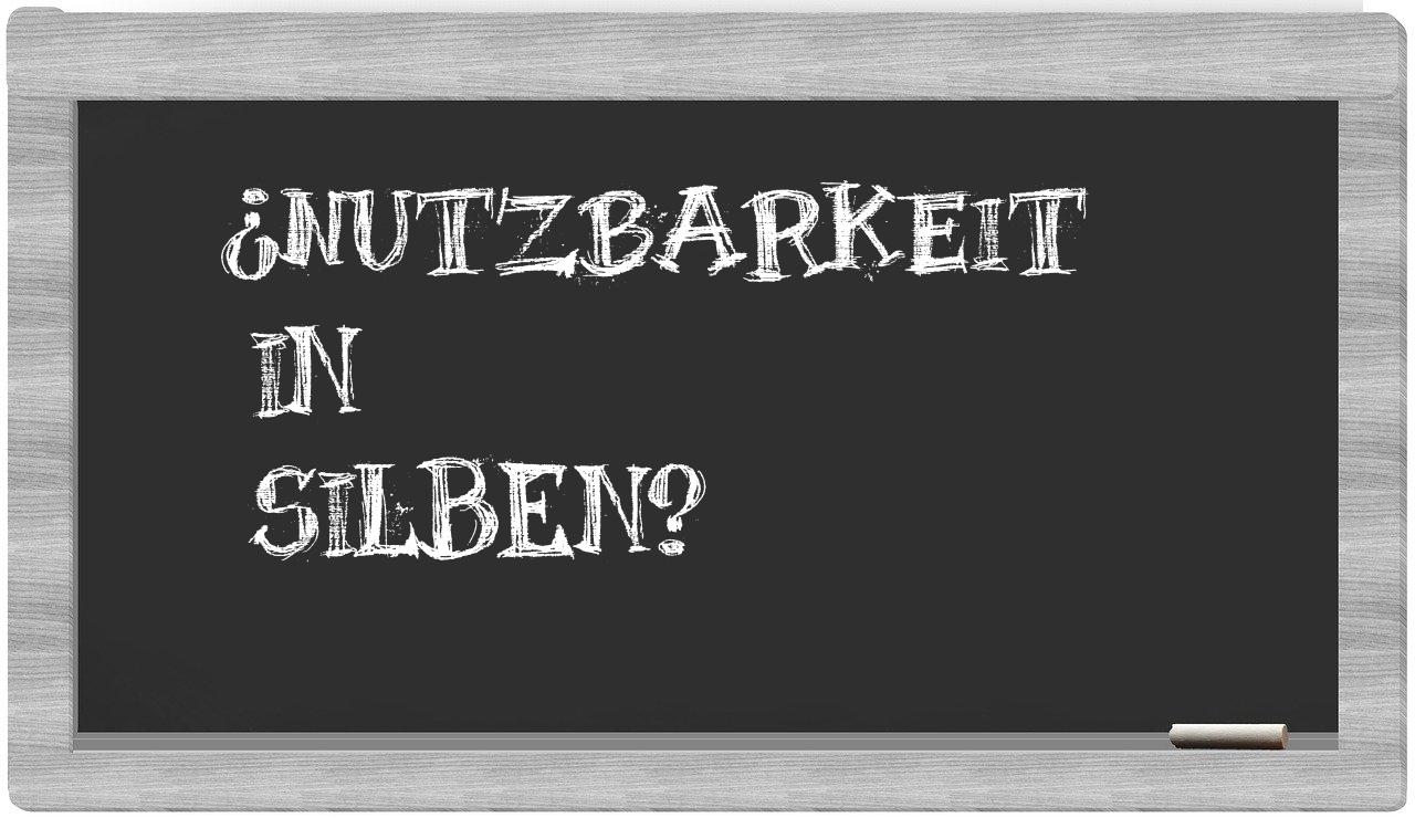 Nutzbarkeit in syllables