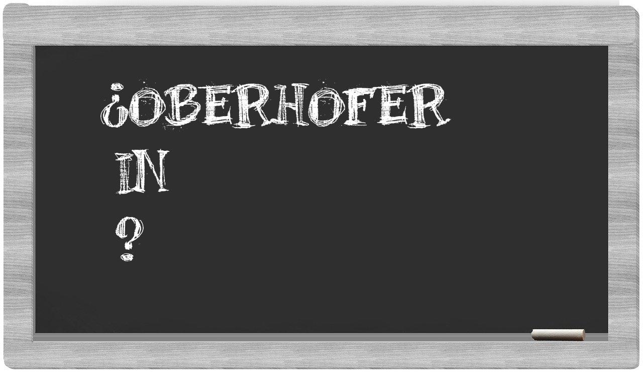 ¿Oberhofer en sílabas?