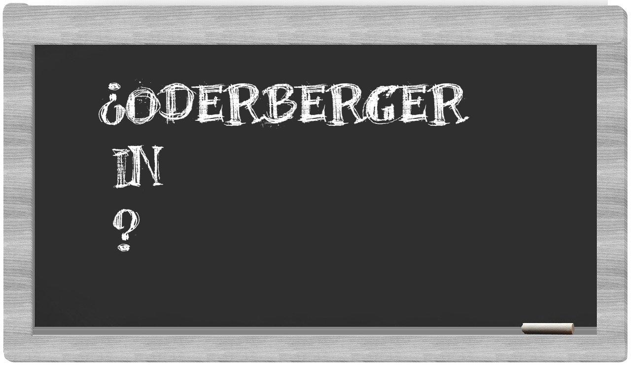 ¿Oderberger en sílabas?