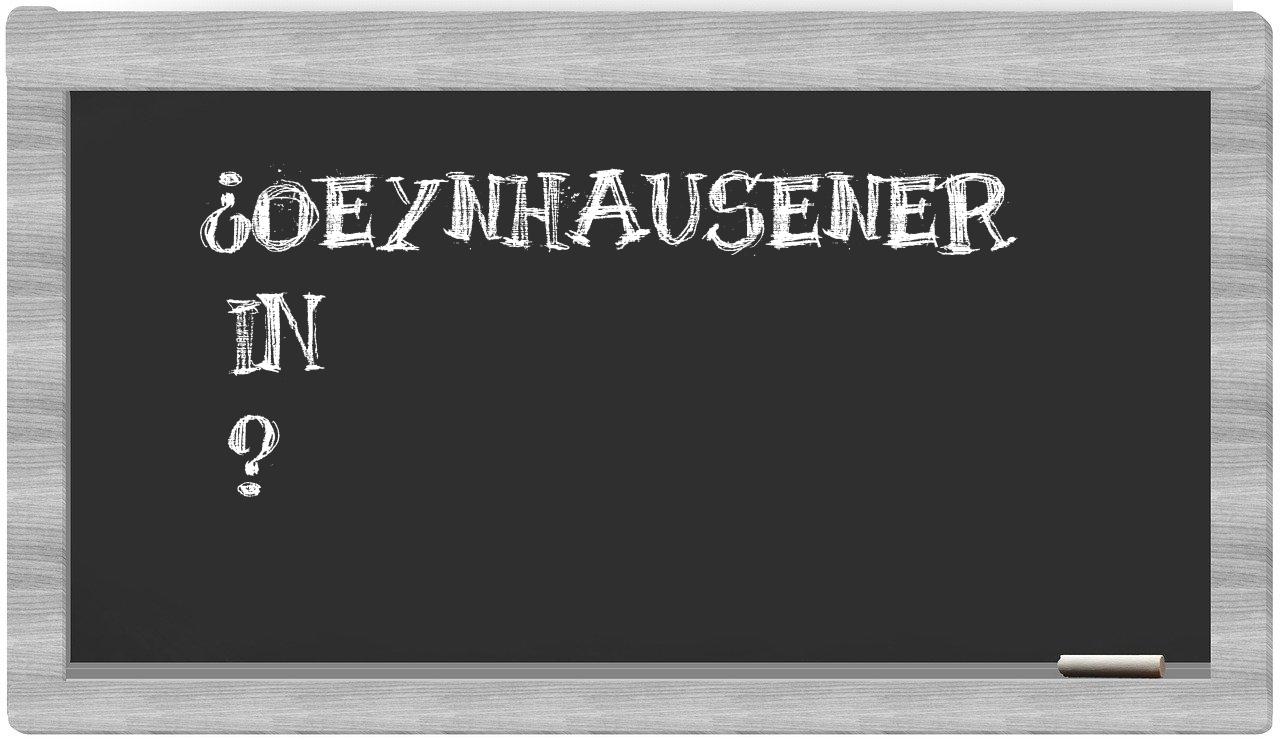 ¿Oeynhausener en sílabas?